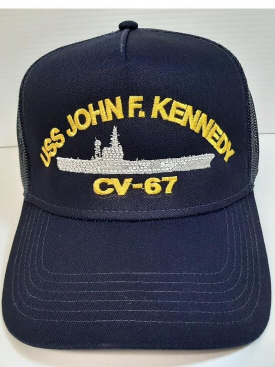 NWT USS John F Kennedy CV-67 Navy Hat Embroidered USA Shop Mesh Snapback Cap OS main image 5
